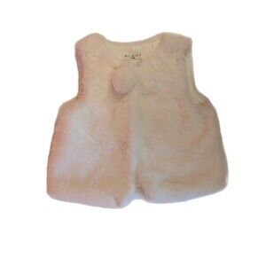 Girls Max Studio Kids Faux Fur Vest White 3T